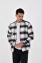 Dar Kesi̇m Oduncu Kareli̇ Slim Fit Men's Shirt