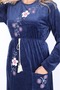 Women's Long Sleeve Velvet Dress - 2