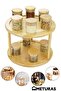 2 Tiers Kitchen Bamboo Rotating Spice Rack Set 360 Degree Swivel Shelf Organizer Aesthetic - 7