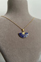 Vintage Gold Enamel Fan Necklace - 2