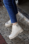 (Astara) Genuine Leather Adjustable Lace Detailed Zippered Inside Orthopedic Ankle Boots - 5