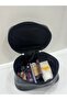 Women's Makeup Bag Black Clutch Bag with Zipper Handle - 4