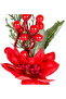 New Year's Flower, Pique Berry, with Poinsettia, Red-Green - 27 cm - 2