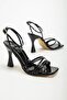 Women's Thin Piping Night Shoes Black Patent Leather