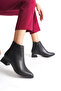 Short Heeled Zippered Simple Classic Short Women's Black Boots Bootie
