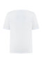 Women's White Crew Neck Linen T-Shirt - 5
