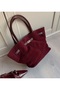 Suede Drawstring Model Lock Closure Women's Hand and Shoulder Bag - 2