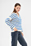 Women's Polo Neck Striped Oversize Knitwear Sweater - 3