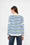 Women's Polo Neck Striped Oversize Knitwear Sweater - 7