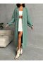 Standard Size Cherry Patterned Cotton Women's Knitwear Long Cardigan - 6