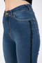 Blue Lycra Skinny Jeans with Skinny Leg and Side Stones - 4