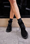 Atto Women's Black Genuine Leather Suede Boots - 3