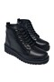 Women's Closed Lace-Up Wedge Heeled Genuine Leather Boots 7685-1 - 3