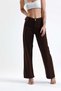 Kn High Waist Women's Wide Leg Boyfriend Gabardine Trousers - 4