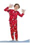 Boy's 100% Cotton Crew Neck Red New Year Themed Long Sleeve Pajamas Set - 2