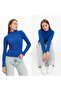 Women's 2-Piece Long Sleeve Ribbed Turtleneck Knitted Winter Blouse - 2