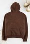 Dark Brown Oversize/Wide Cut Back Embroidery Detailed Hooded Sweatshirt Tmnaw25Sw00142 - 7