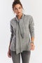 Women's Gray Knitwear Blouse with Shawl Accessories Yv286 - 5
