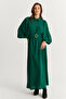 Women's Green Belted Maxi Dress Masf15 - 6