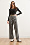 Women's Smoked Single Button Polyviscon Palazzo Trousers Pnt- 19000296 - 3