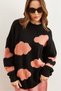 Women's Black Cloud Detailed Soft Textured Knitwear Sweater Kzk- 19000857 - 3