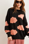 Women's Black Cloud Detailed Soft Textured Knitwear Sweater Kzk- 19000857 - 4