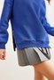 Women's Cobalt Blue Thick Sweatshirt with Zipper Detail on the Sides and Fleece Inside Swt-19000624 - 5