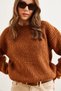 Women's Cinnamon Thick Knit Raised Balloon Sleeve Knitwear Sweater Kzk- 19000863 - 6