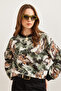 Women's Batik Leopard Basic Soft Textured Loose Sweatshirt Swt-19000457 - 3