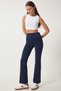 Women's Navy Blue High Waist Spanish Leg Leggings Ub00294