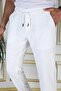 Men's White Italian Cut Flexible Slim Fit Lycra Elastic Stylish Cotton Fabric Trousers School Nurse - 4
