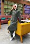 Hooded Buttoned Plain Basic Long Tunic and Pants Double Sports Set - 03072.005 - Khaki - 8