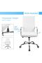 Luxurious White PU Leather Office Chair – Extra Comfort, Adjustable, 280lbs Capacity - 6