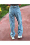 Women's Baggy Jeans Adjustable with Back Buckle - 3