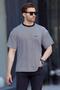 Black Crew Neck Striped Short Sleeve Men's T-Shirt with Crest Detail 7031 - 2