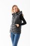 Women's Black Hooded Zippered Puffer Vest - 7