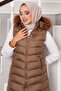 Hooded Puffer Vest Brown - 2