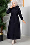 Eflin Hooded Hijab Coat Navy Blue - 4