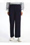 Straight Wide Leg Women's Trousers with Elastic Waist - 2