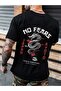 Unisex Printed Black T-shirt No Fears Dragon