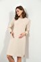 Maternity Breastfeeding Detailed Pocketed Soft Textured Thessaloniki Regular Fit Dress Cream - 2