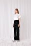Women's Black Striped Trousers - 5