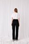 Women's Black Striped Trousers - 7