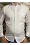 Dacron Pocket Classic Wide Cut Long Sleeve Tie Collar Shirt - 2