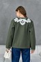 Women's White Embroidery Patterned Stamp Jacket on the Front and Sleeves - 6