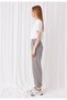 Women's Gray Melange Striped Jogger Sweatpants - 5