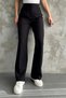 Women's New Season High Waist Classic Black Fabric Trousers - 5