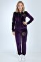 Women's Stone-Embellished Ribbed Hem Velvet Set - 6
