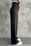 Women's New Season High Waist Classic Black Fabric Trousers - 4