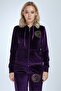 Women's Stone-Embellished Ribbed Hem Velvet Set - 5